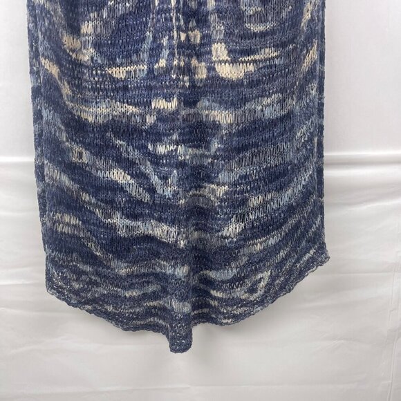 Chicos Blue Knitted Waterfall Duster Vest Size 2 Sleeveless Open Front - Picture 7 of 12